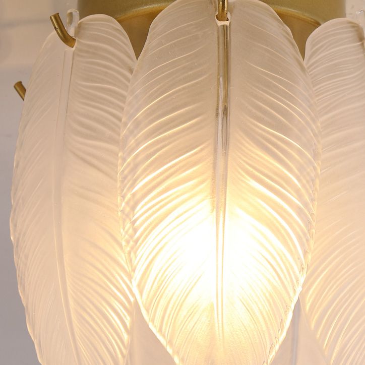 Luminaire encastré au plafond en plumes, style simple, doré