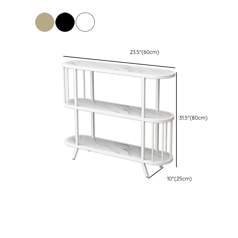 Modern Open Back Standard Bookshelf Metal Bookcase with Shelves for Study Room