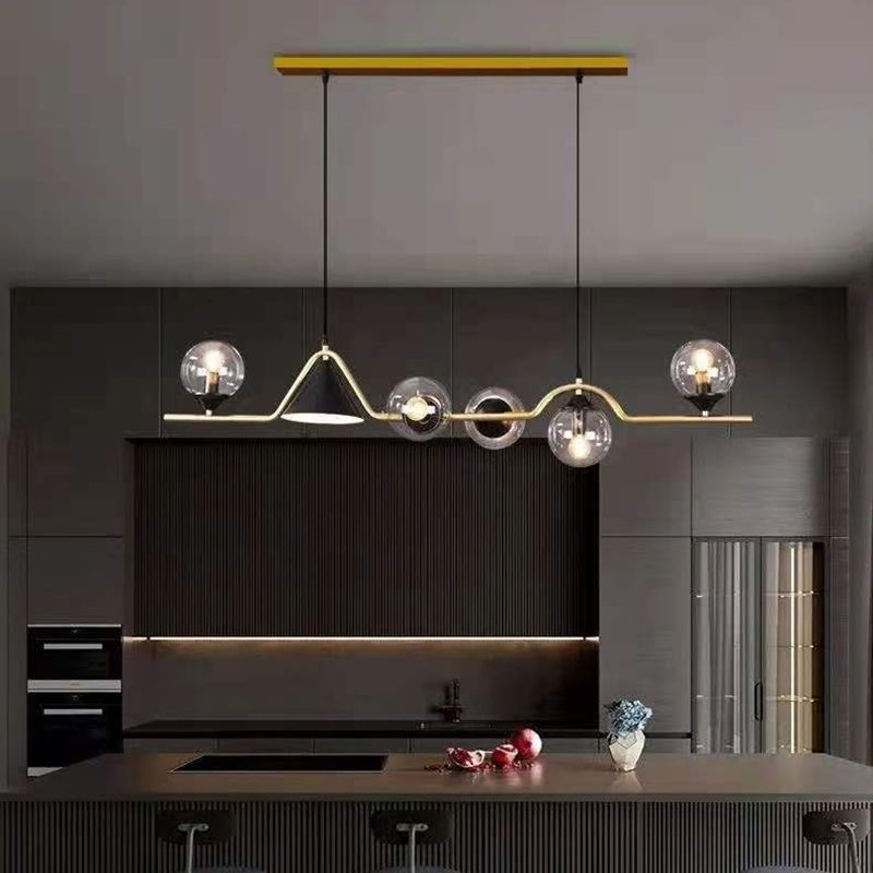 Simplicity Contemporary Island Light with Glass Shade Hanging Light for Sitting Room