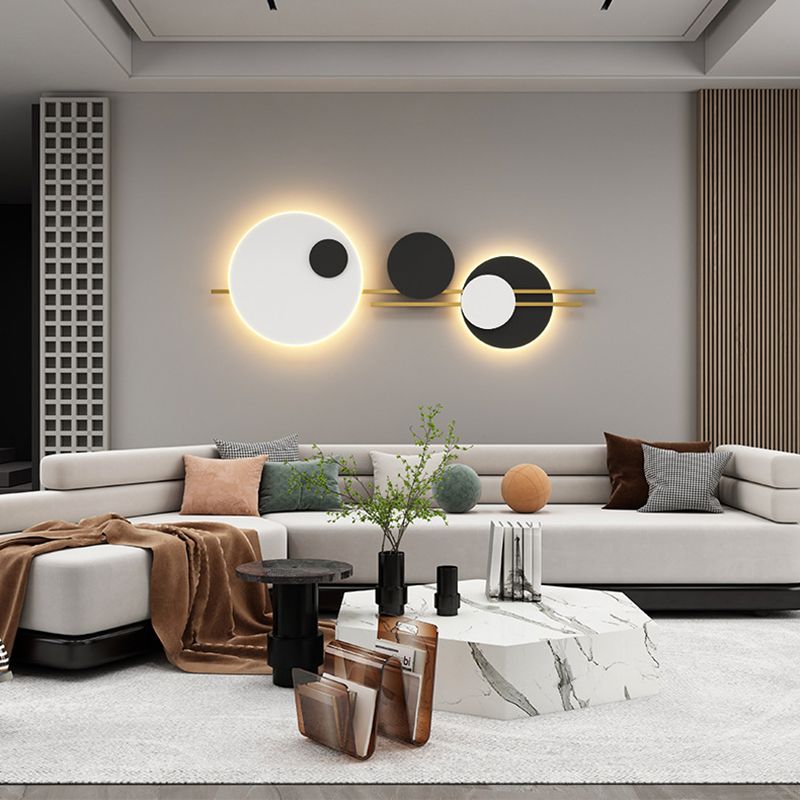 Moderne geometrische LED -Wandlampen -Metall 2 Lichter Wandleuchten