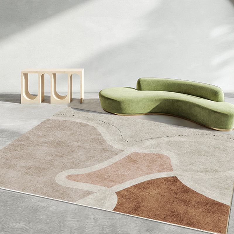 Tapis d'intérieur moderne mélangé de couleurs, bloc de couleurs en Polyester, avec support antidérapant, pour la décoration de la maison