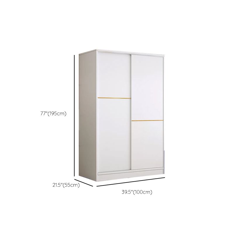 Contemporary White Wood Frame Wardrobe Freestanding Wardrobe with Soft Close Doors
