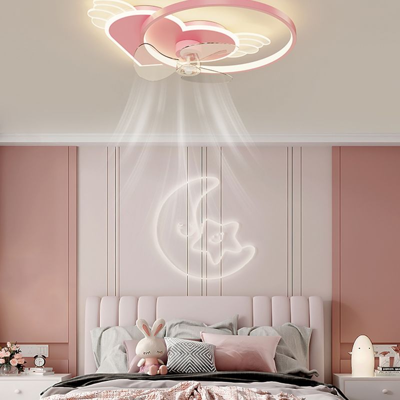 Lampada a ventola a soffitto in metallo in stile semplice con lama a ventola ABS