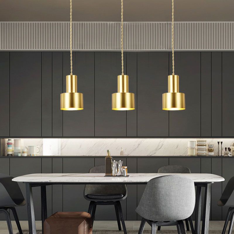 Contemporary Pendant Lights, Industrial Metal 1-Light Milk Can Pendant Light Fixture