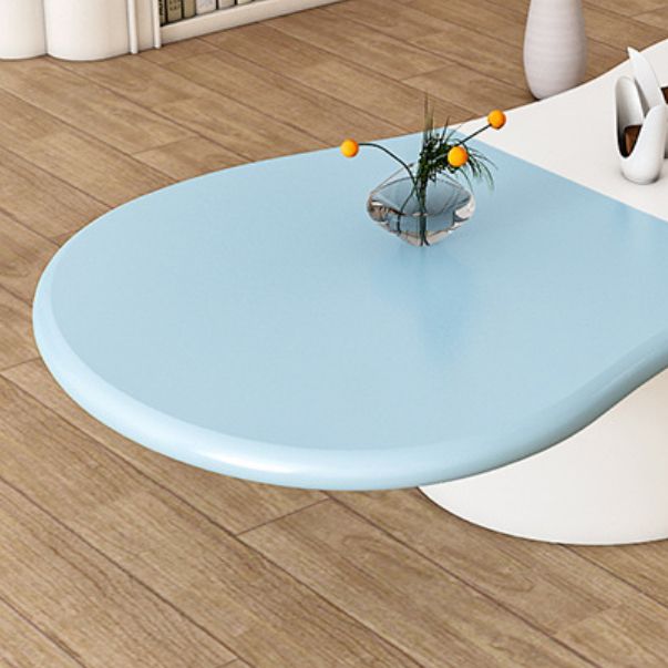 Scandinavian Free Form Coffee Table with Pedestal Base in Solid Wood