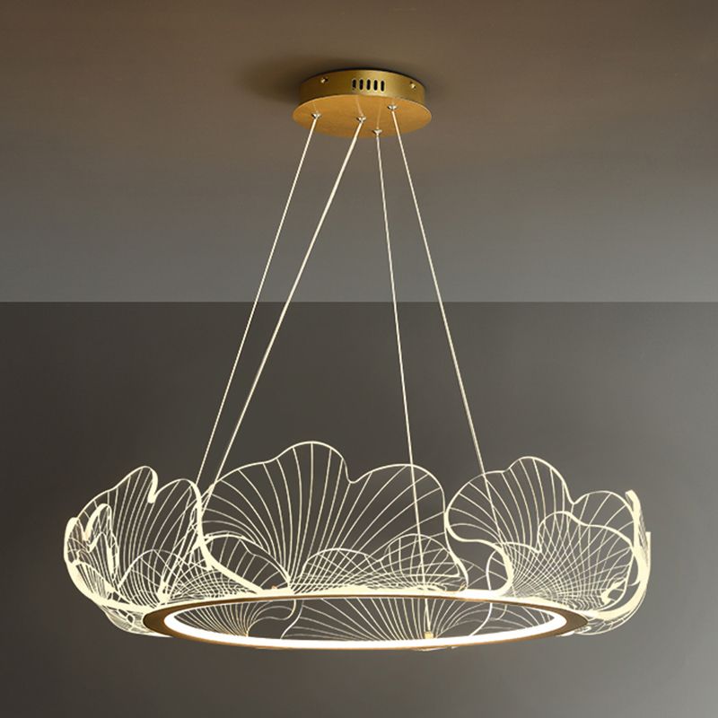 Flower Shape Chandelier Lamp Modern 1 Light LED Hanging Light for Bedroom