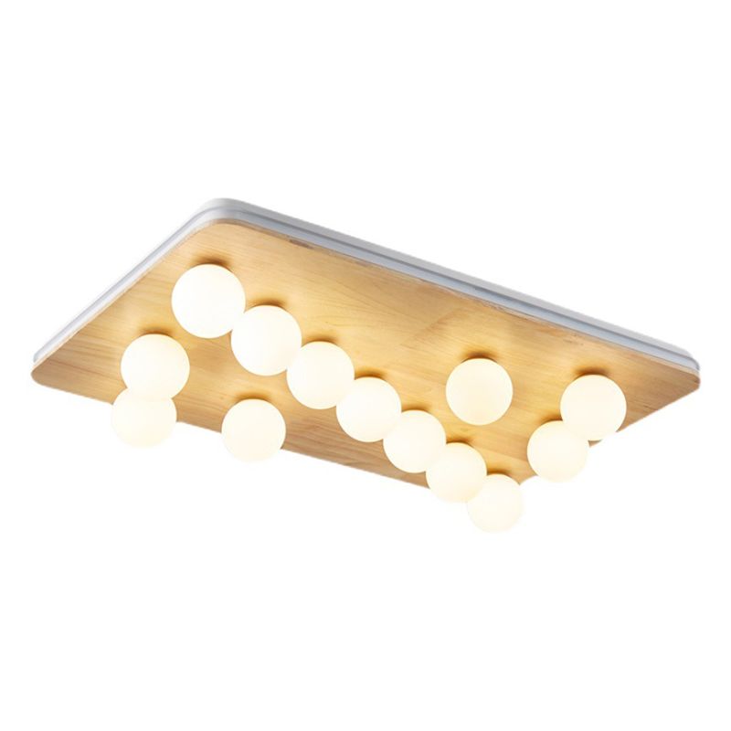 Luminaires de plafond semi-affleurants géométriques en verre opale, lampe Semi-affleurante de Style moderne pour chambre à coucher