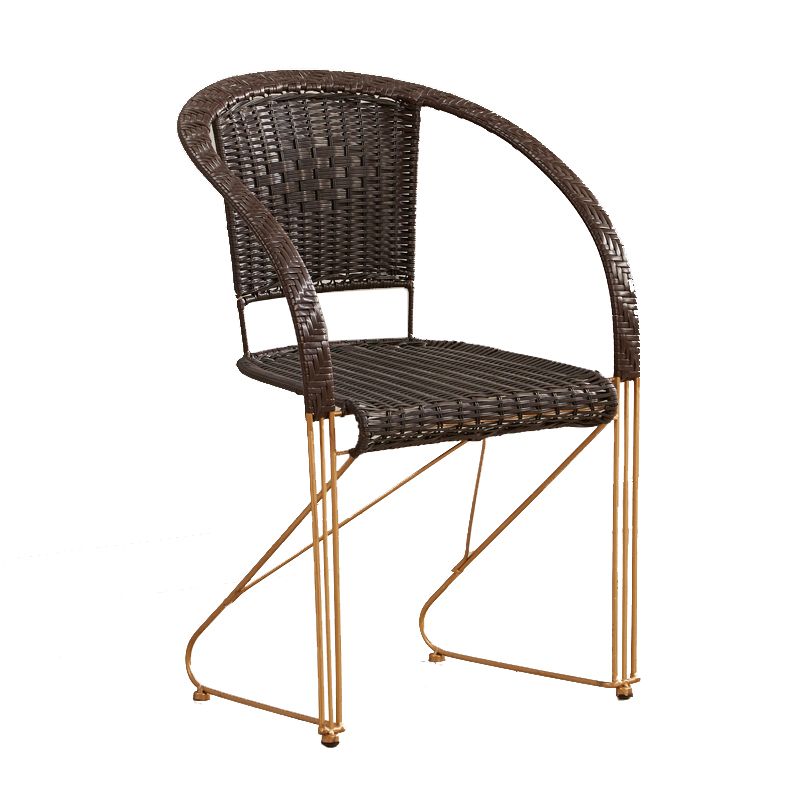 Mid-centuryl Modern Style Arms Included Woven Back Sled Accent Armchair