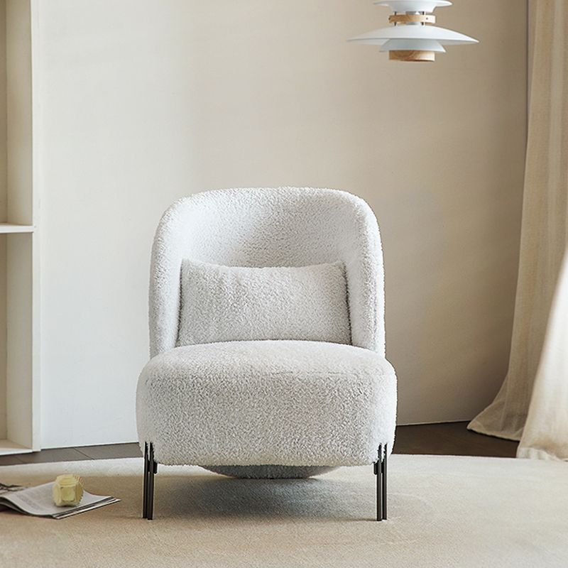 Solid Color Armless Lounge Chair Pillow Back Bedroom Side Chair