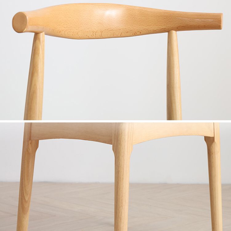 Scandinavian Dining Chair 17'' Wide Wood Dining Side Chair with Open Back for Home Use