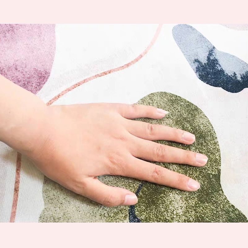 Brown Tone Modern Area Carpet Polyester Floral Pattern Indoor Rug Anti-Slip Backing Carpet for Living Room