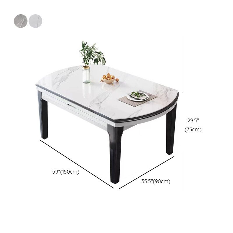 Kitchen Dinner Table Dining Room Stone Drop-Leaf Dining Table
