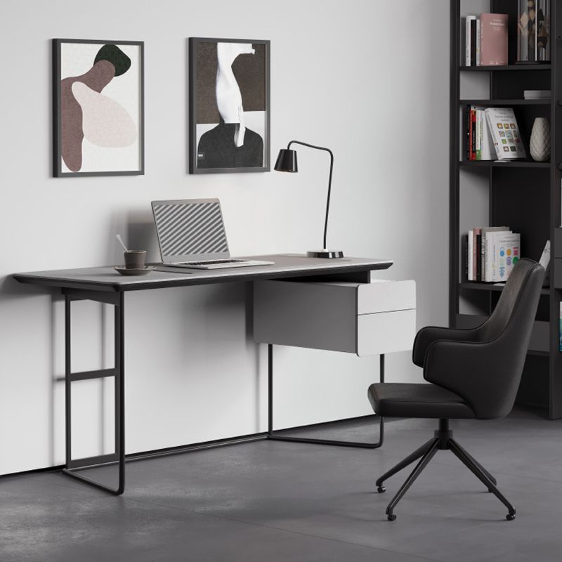 Contemporary Style Office Desk for Home and Office Writing Desk with 2-drawer