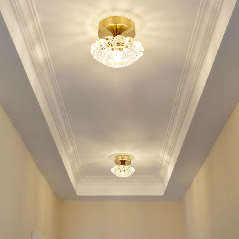 Modern Ceiling Lamp Creative Flush Mount Light Fixture with Glass Shade for Corridor