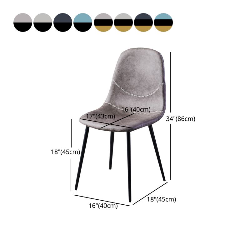 Sillas de comedor sin brazos con respaldo sólido de diseño escandinavo, sillas laterales de comedor de cuero