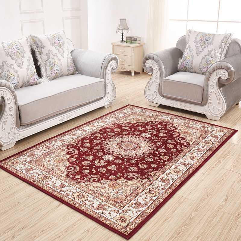 Victoria Flower Print Rug Antique Comfort Polyester Rug Non-Slip Backing Carpet for Living Room