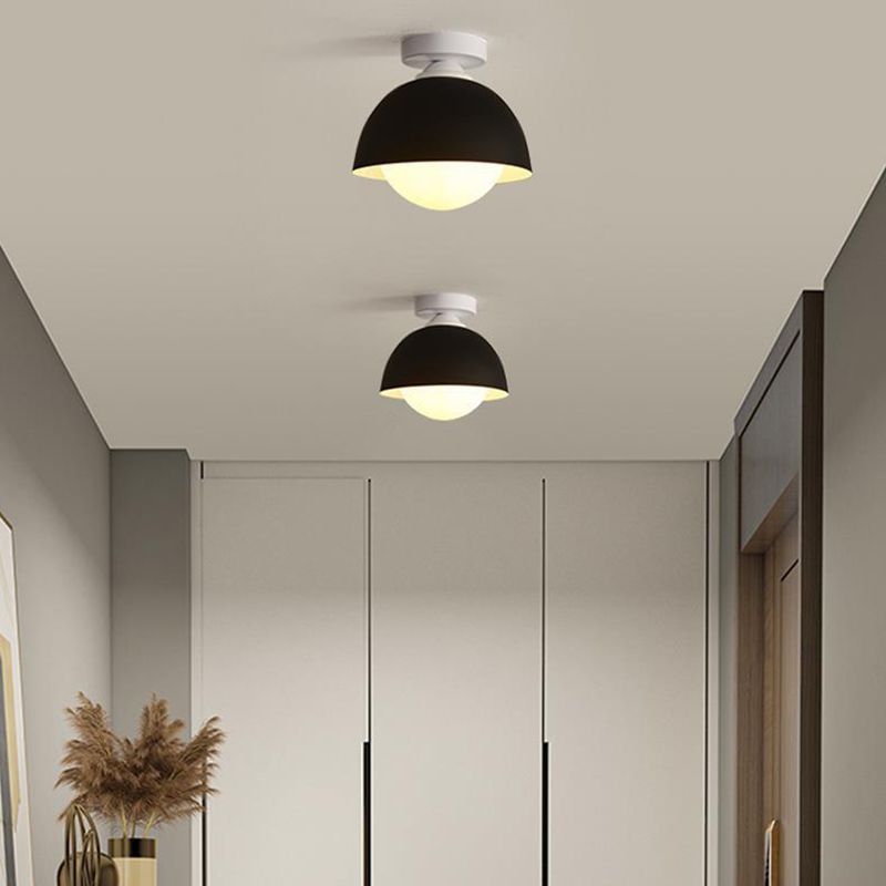 Modern Style Ceiling Light 1-Light Ceiling Mount Light with Glass Shade for Bedroom