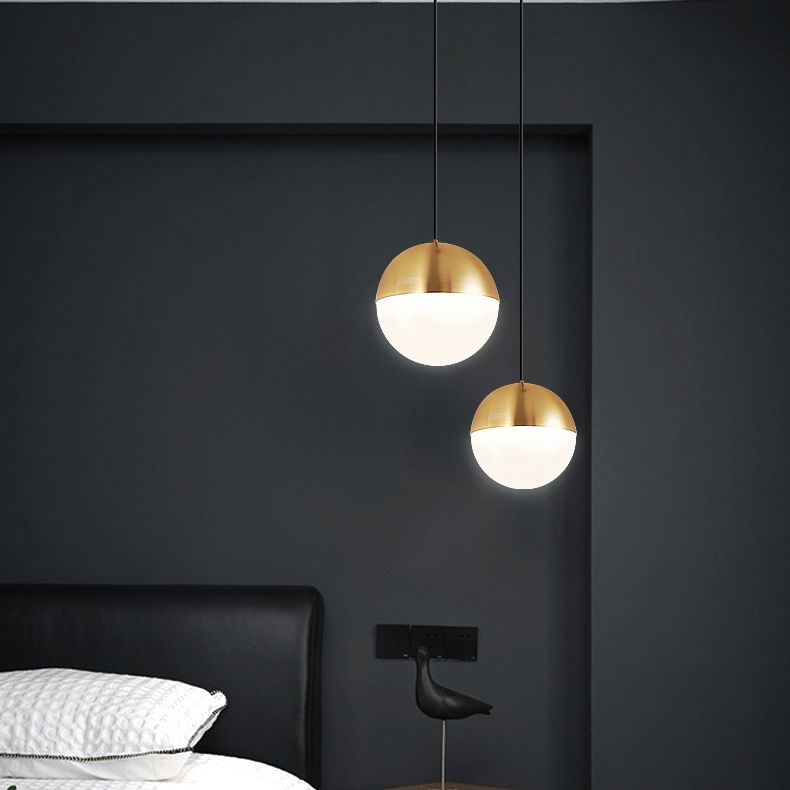 Global Metal Hanging Ceiling Light Minimalist Style Coppery Pendant Ceiling Light