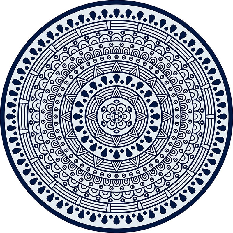 Alfombra de estampado floral multicolor alfombra de respaldo antideslizante de área redonda de área redonda para sala de estar para sala de estar