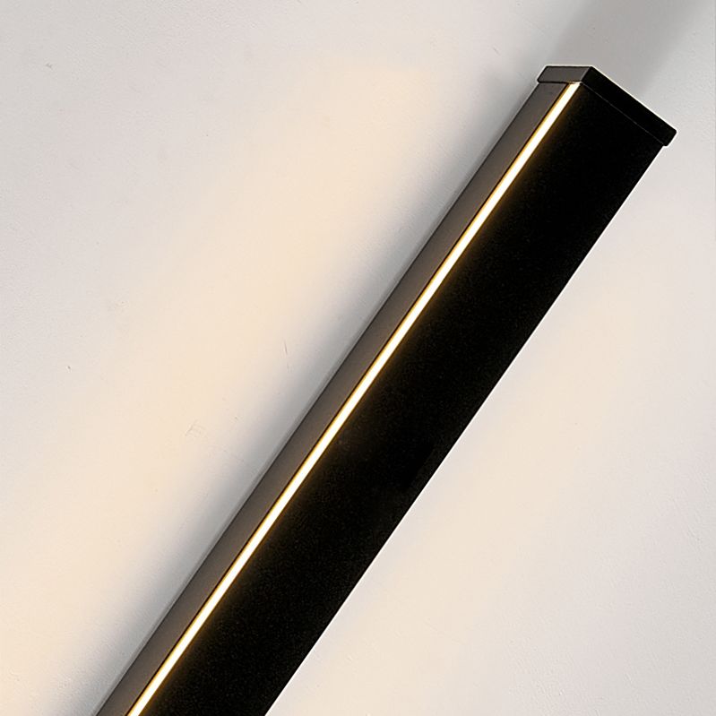 Modern Minimalist Style Linear Flush Mount Wall Sconce Aluminum Wall Mount Light Fixture in Black Finish