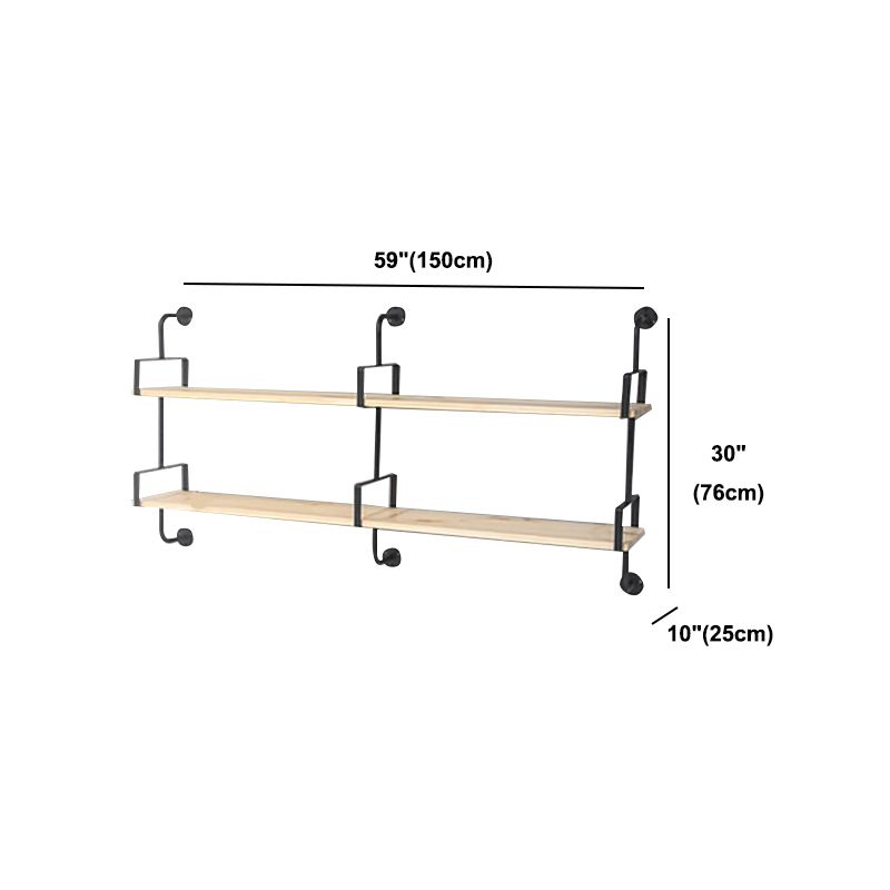 9.84"W Bookshelf Industrial Style Wall Mounted Solid Wood Bookcase for Home Office