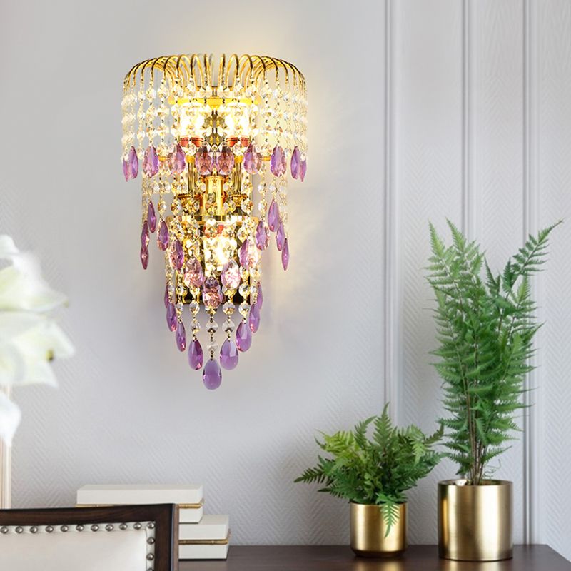 Crystal Unique Shape Wall Light Modern 3 Lights Wall Light Sconce