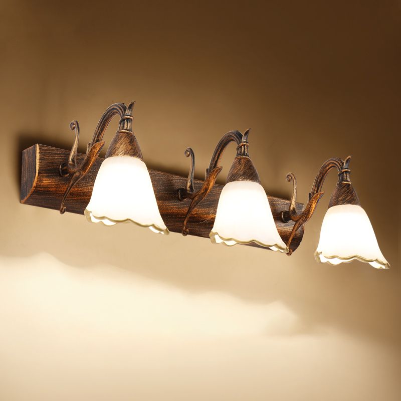 Verre en forme de cloche en forme de cloche Lumière minimalisme Éclairage mural de salle de bain en noir