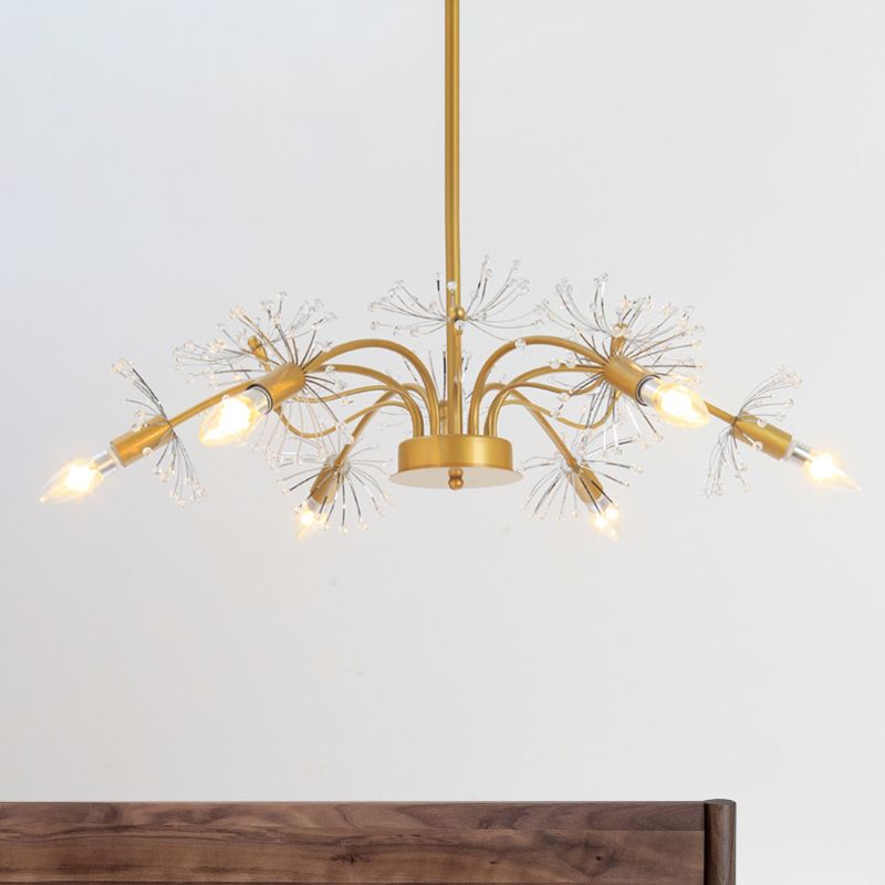 Kit de luz colgante de oro de oro posmoderna 7 cabezas de araña de cristal luz colgante