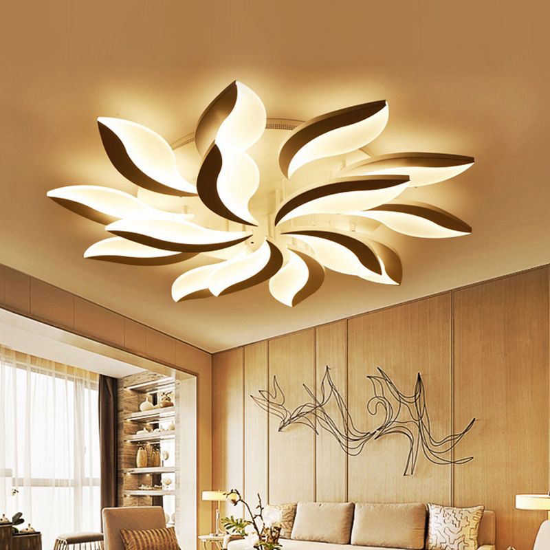 Witte bladvormige inbouwverlichting Hedendaags 3/12/15 lichts Acryl LED semi-inbouw plafondlamp