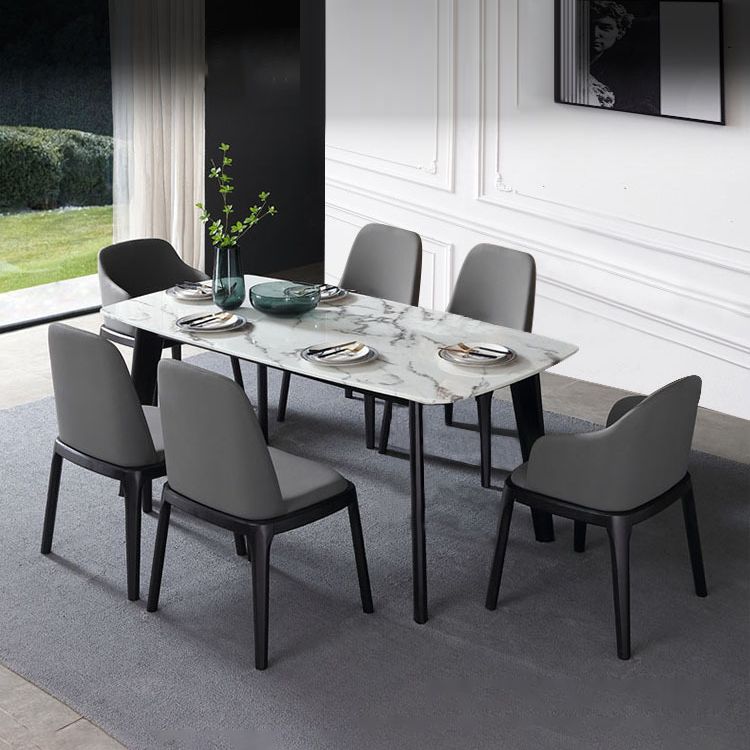 Chaise d'appoint scandinave en cuir et bois d'hévéa Chaise de salle à manger Parsons au fini mat (Ensemble de 2)