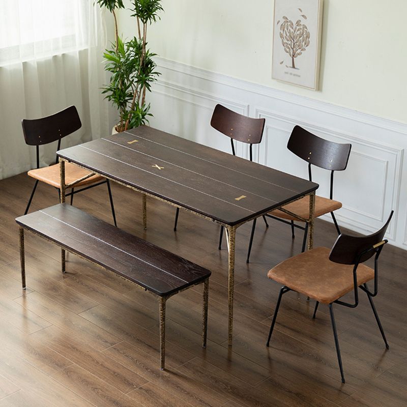 Eigentijdse stijl massief houten bord rechthoek eettafel 4 poten tafel voor thuis