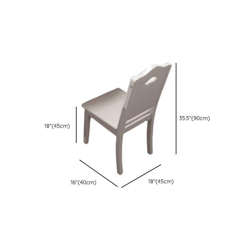 7 Piece Dining Room Chair and Table Set in White, Contemporary Style
