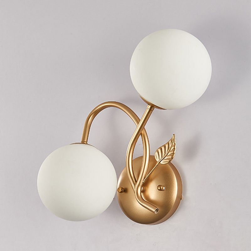 Modern Sconce Light Fixture 2-Light Wall Sconce with Metal and Glass for Living Room