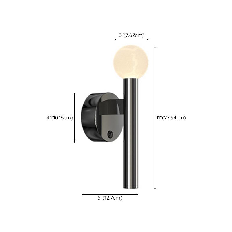 Cylinder Sconce Lights Simplicity Metal 2 Lights Wall Mounted Lights in Black
