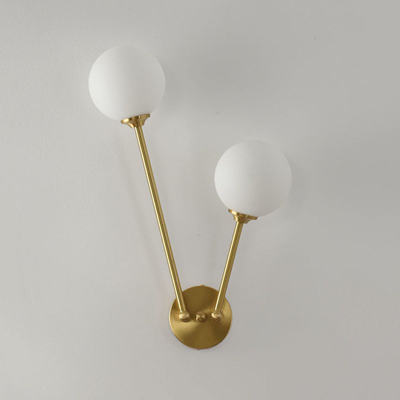 Glass Ball Shade Vanity Lighting Minimalist Wall Light Sconce for Bathroom