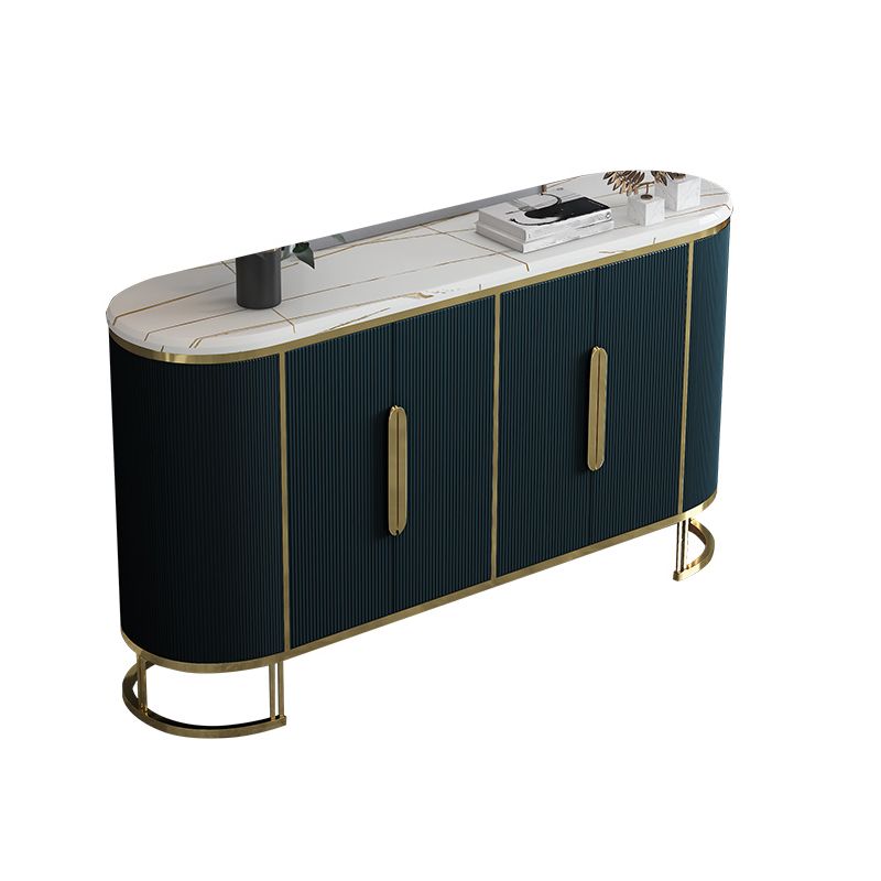 Glam Sideboard Engineer Wood and Stone Top Sideboard for Living Room