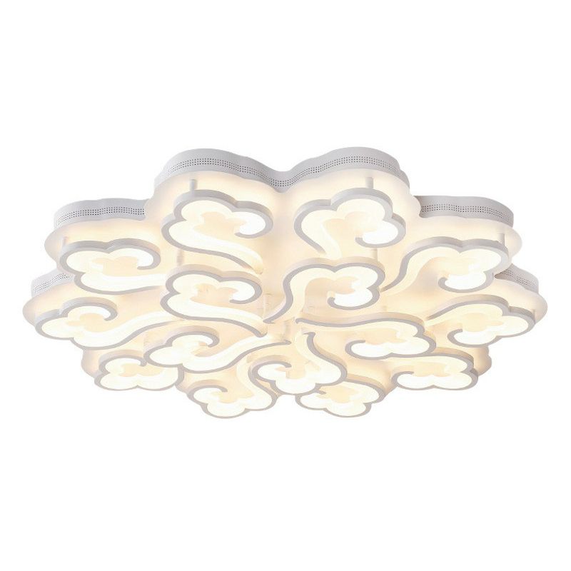 Weiße verheißungsvolle Cloud -LED Semi Flush Moderne Acrylspülendedecke Leuchte für Wohnzimmer