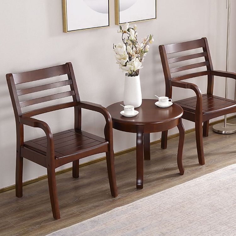 Sillón de comedor tradicional con respaldo de escalera de madera, sillón de comedor individual
