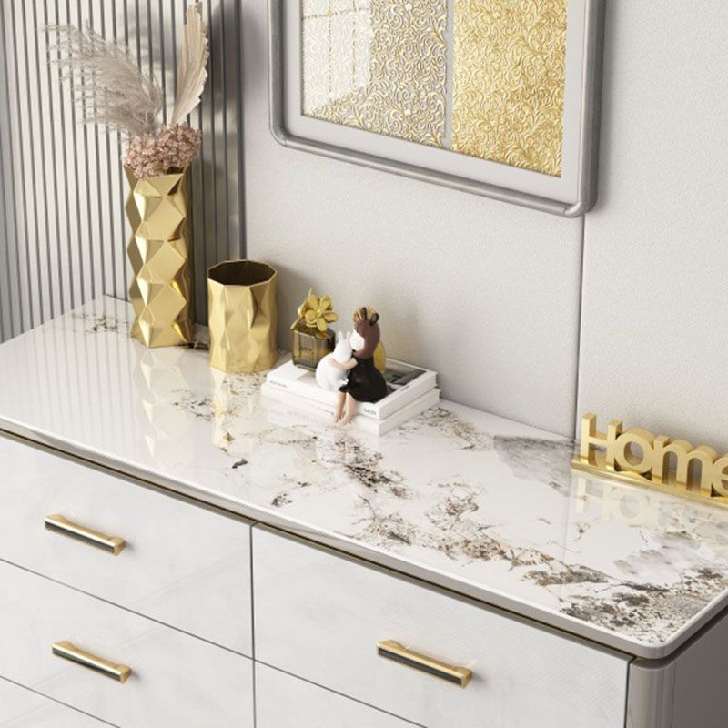 Glam Engineered Wood Storage Chest Bedroom Chest with Drawers