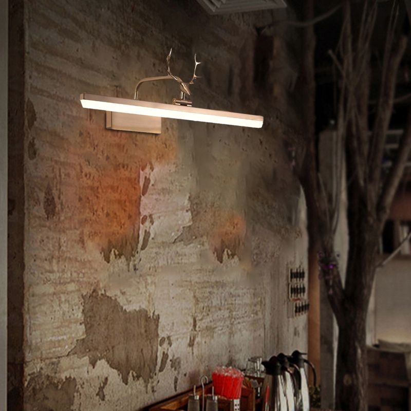 16 "/ 22" / 28 "W rectangle Mirror Vanité Lumière avec un éclairage mural acrylique moderne rotatif en bois en noir / or / blanc