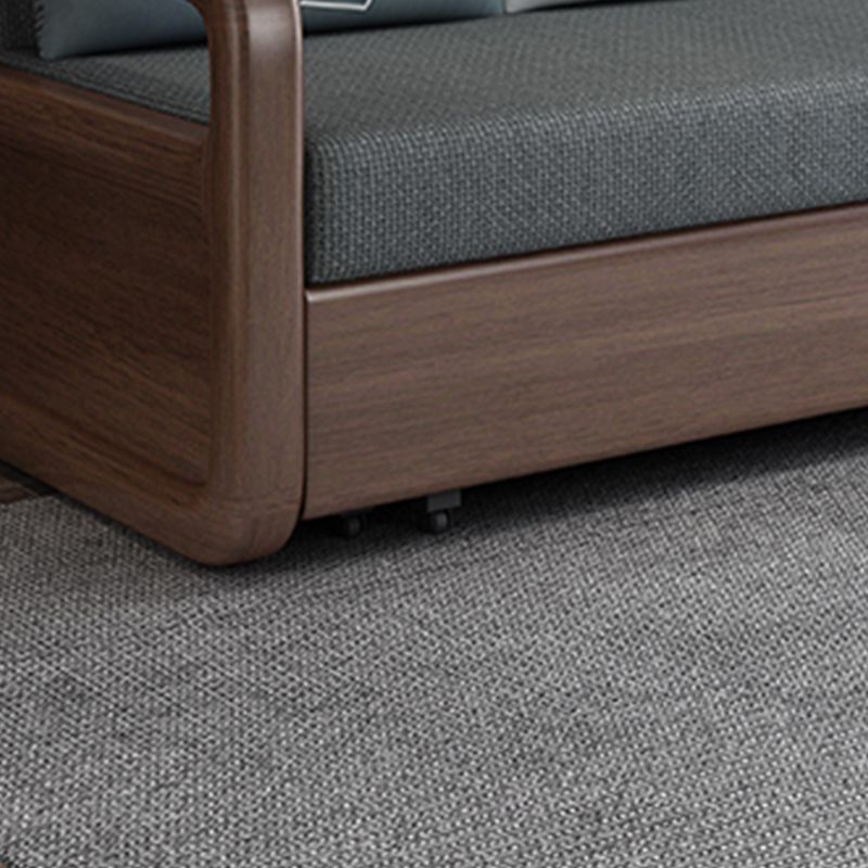 Modern Cotton Blend Sleeper Sofa Wood Frame Armless Sofa Bed