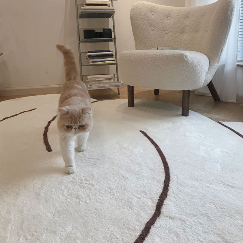 Haule de support en polyester de la zone moderne blanc moderne pour le tapis de support non glissant pour la décoration intérieure