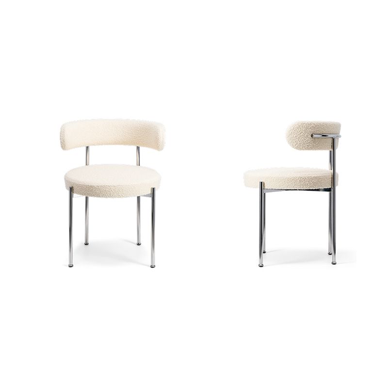 Contemporary Style Dining Chairs Upholstered Open Back Armless Chair for Home