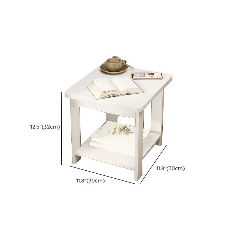 Modern Style Side End Snack Table Wooden with Storage End Table