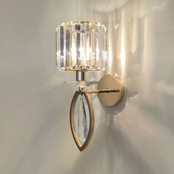 Lumo Postmoderno di sconde di cristallo oro per camera da letto