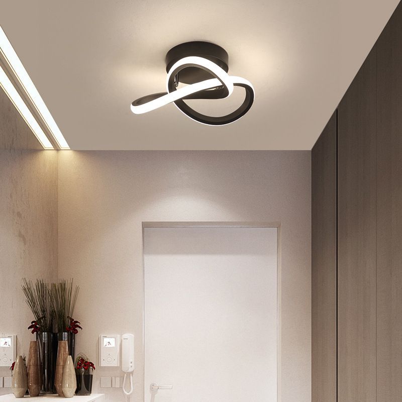 Twisted Aisle Ceiling Mounted Light Metal LED Nordic Semi Flush Mount Light