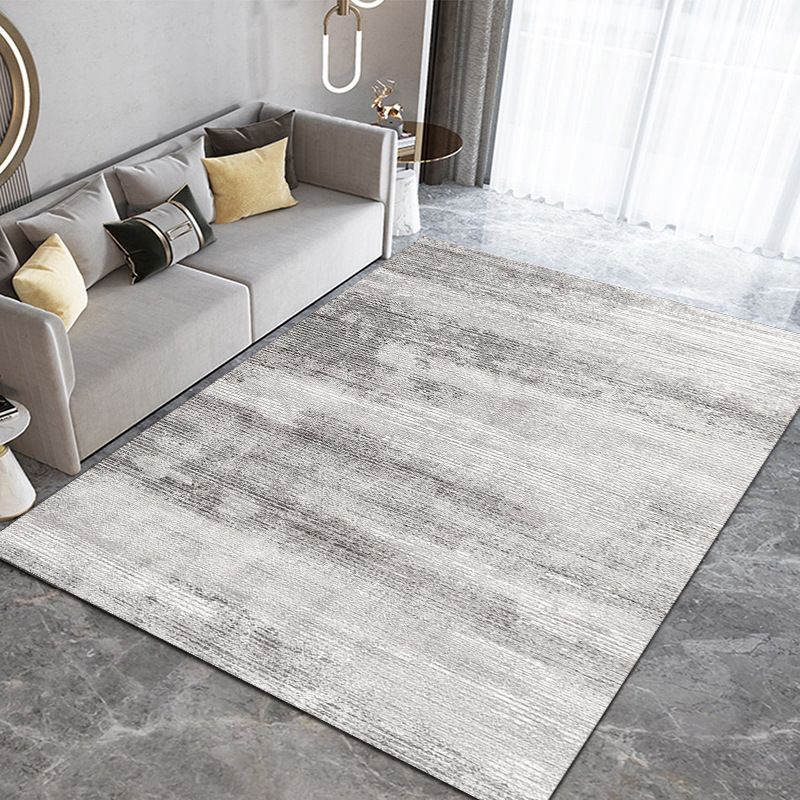 Simple Light Grey Carpet Polyester Graphic Carpet Washable Carpet for Drawing Room