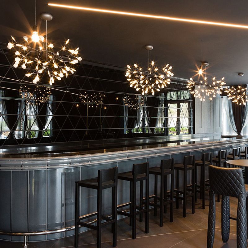 Metal White Chandelier Nordic Style Fireflies Chandelier Lamp for Living Room