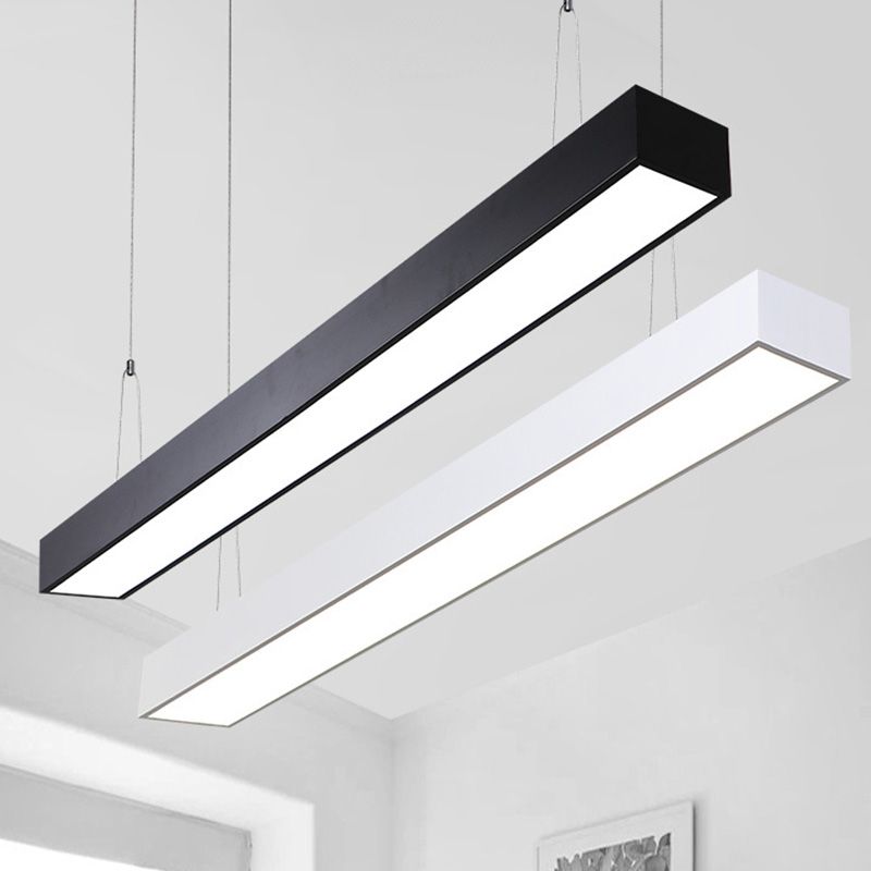 Minimalistische lineare LED -Federleuchte Aluminium -Büro Deckenleuchte