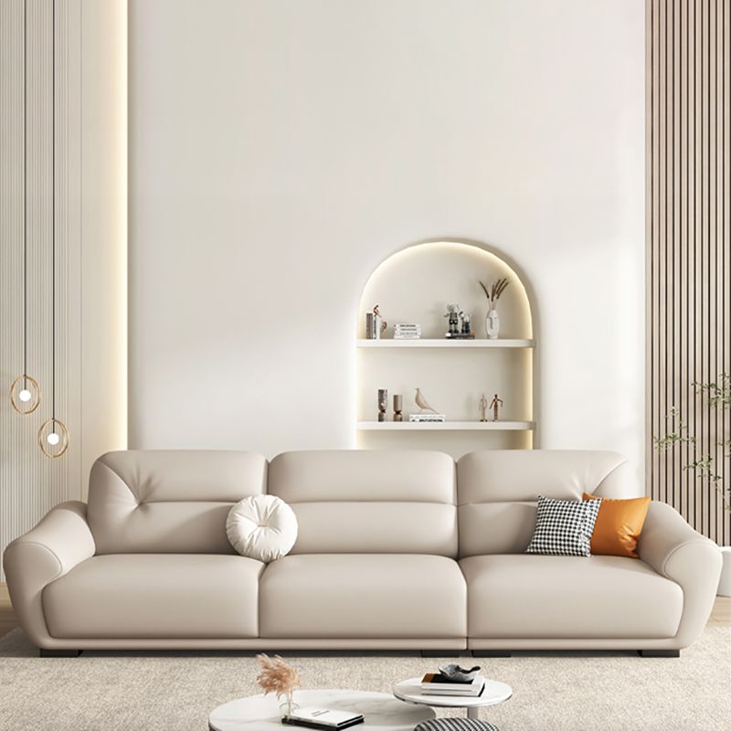 39"W Mid Century Modern Sofa Bed White Cushions Seating with Pillows